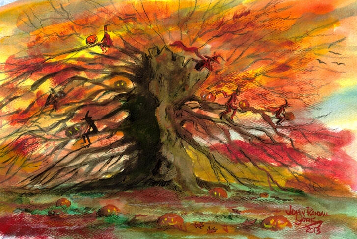 Red Warlock Halloween Tree by John Randall York
